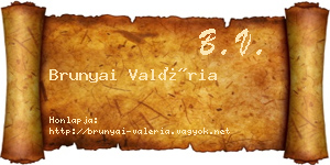Brunyai Valéria névjegykártya